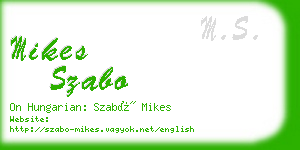 mikes szabo business card